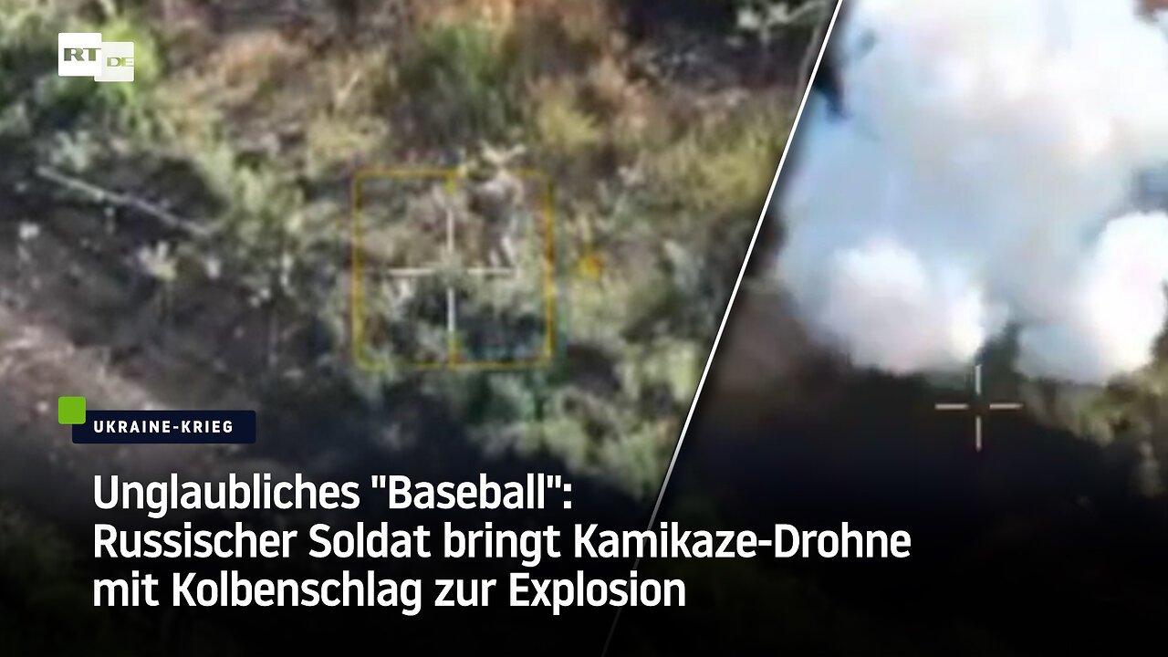 Unglaubliches "Baseball": Russischer Soldat bringt Kamikaze-Drohne mit Kolbenschlag zur Explosion