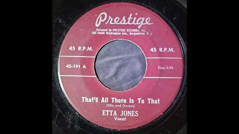 Etta Jones – That's All There Is to That