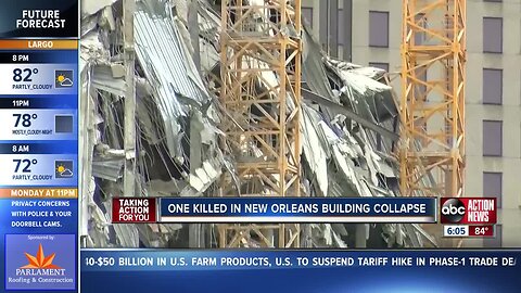 1 person killed, 18 hurt after crane collapses at Hard Rock Hotel construction site in New Orleans