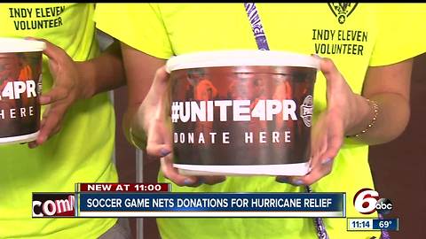 Soccer game nets donations for hurricane relief