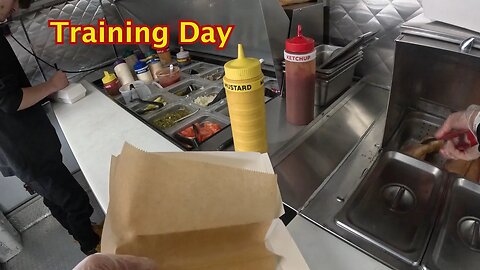 Who Doesn't Love a Great Food Truck? POV of Hotdog Truck.
