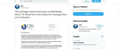 CSN switching to remote instruction this week