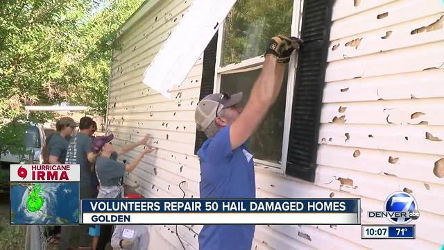 Volunteers repair 50 hail-damaged homes ahead of winter weather