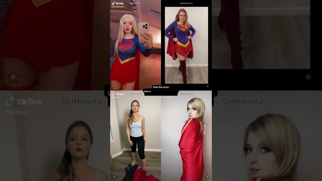 Rate the Girls: Best Supergirl Superwoman TikTok Cosplay Contest #1 🦸💙 (Superman - DC) #shorts