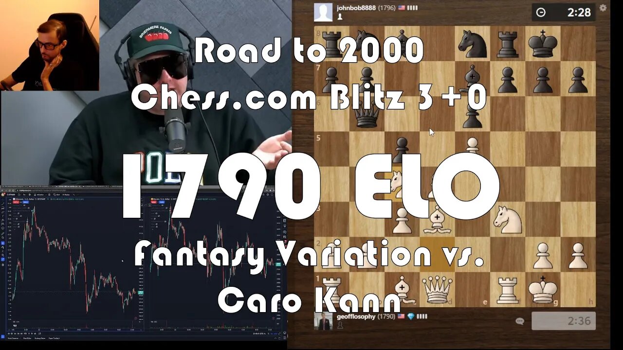 Road to 2000 #103 - 1790 ELO - Chess.com Blitz 3+0 - Fantasy Variation vs. Caro Kann