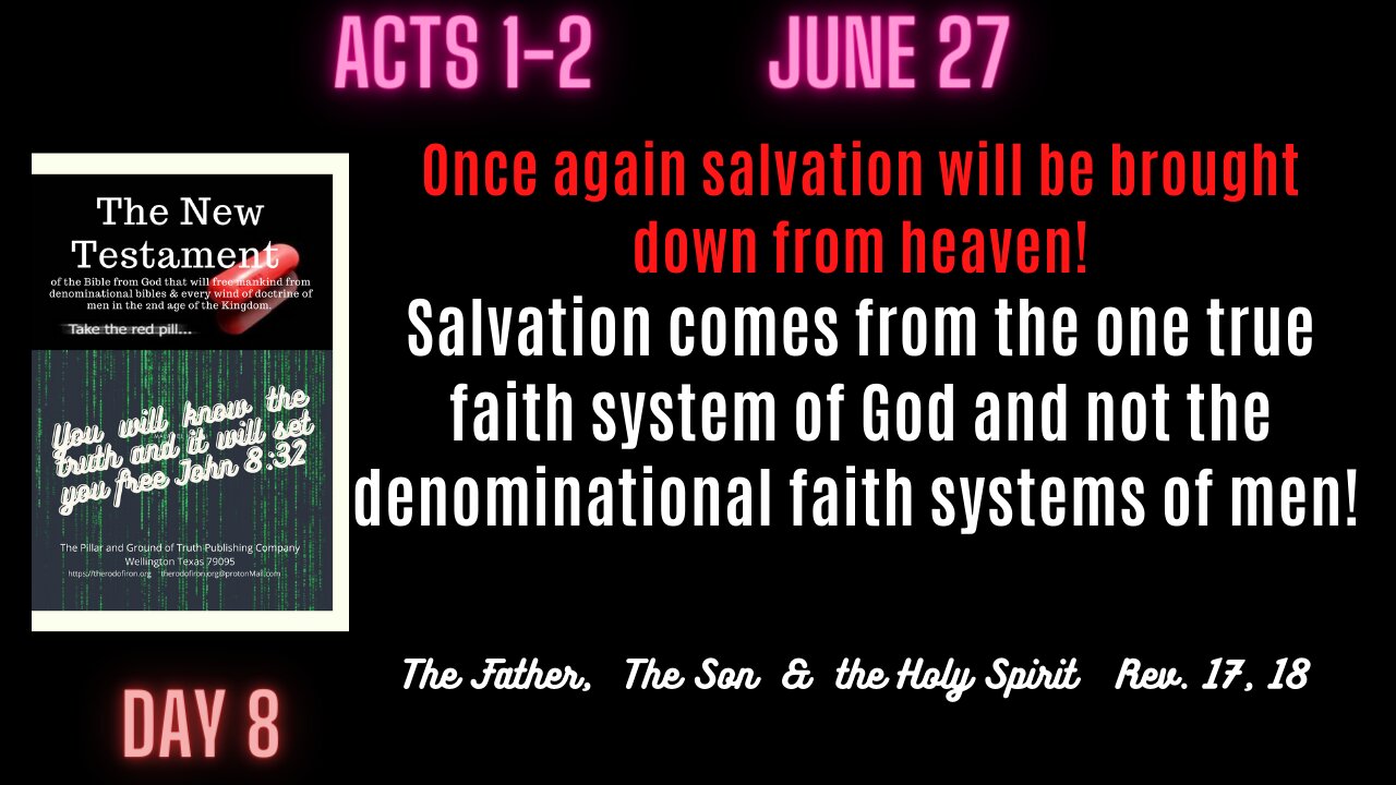 Acts 1-2 Actions of the Holy Spirit as the church prepared for the first age of the Kingdom