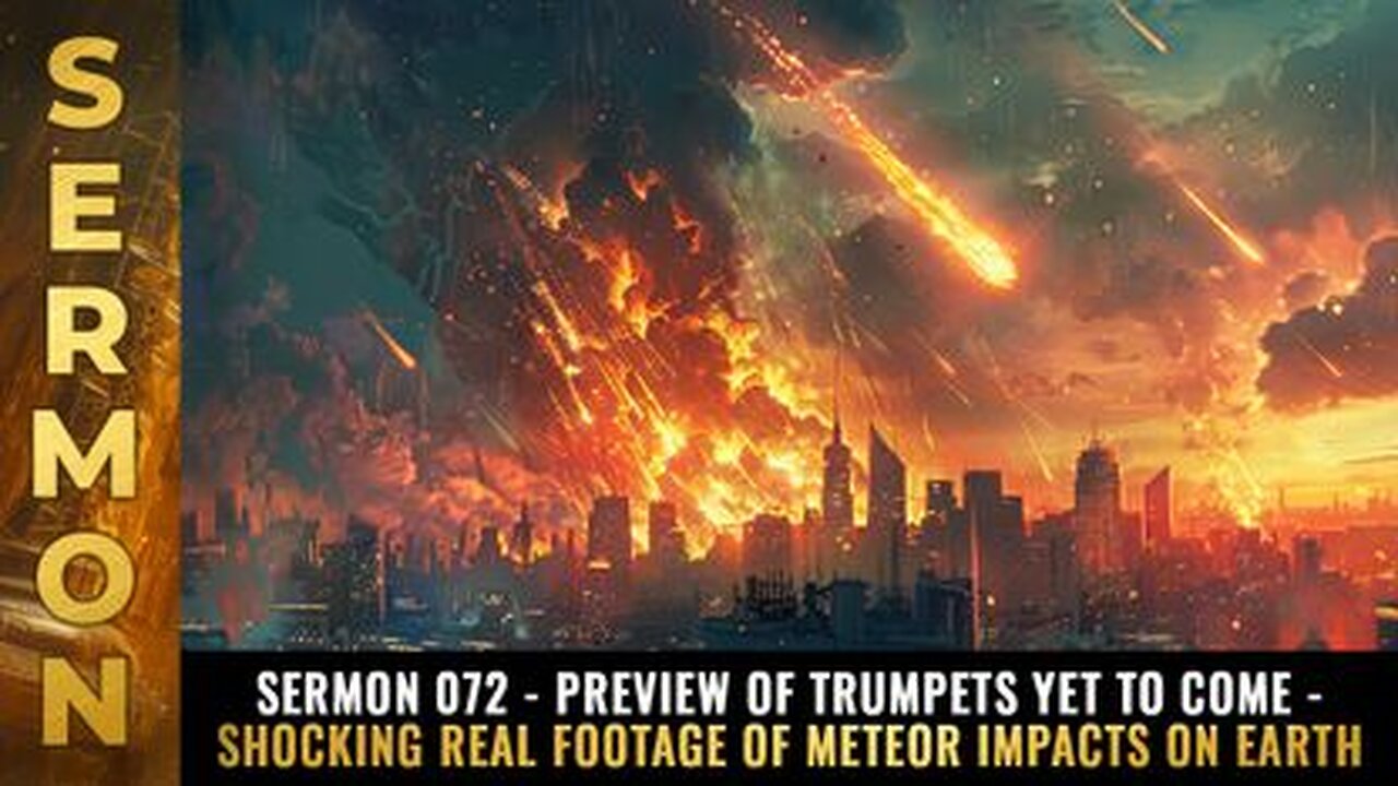 Sermon #072 - PREVIEW OF TRUMPETS yet to come - Shocking real footage of meteor impacts on Earth