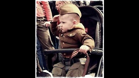 a funny baby join the army parade