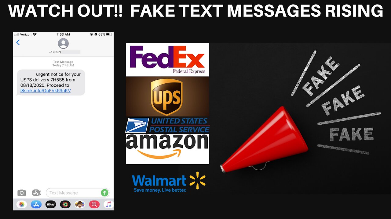 Surge In Fraudulent (USPS,UPS,FedEx, Amazon,Walmart)Text Messages