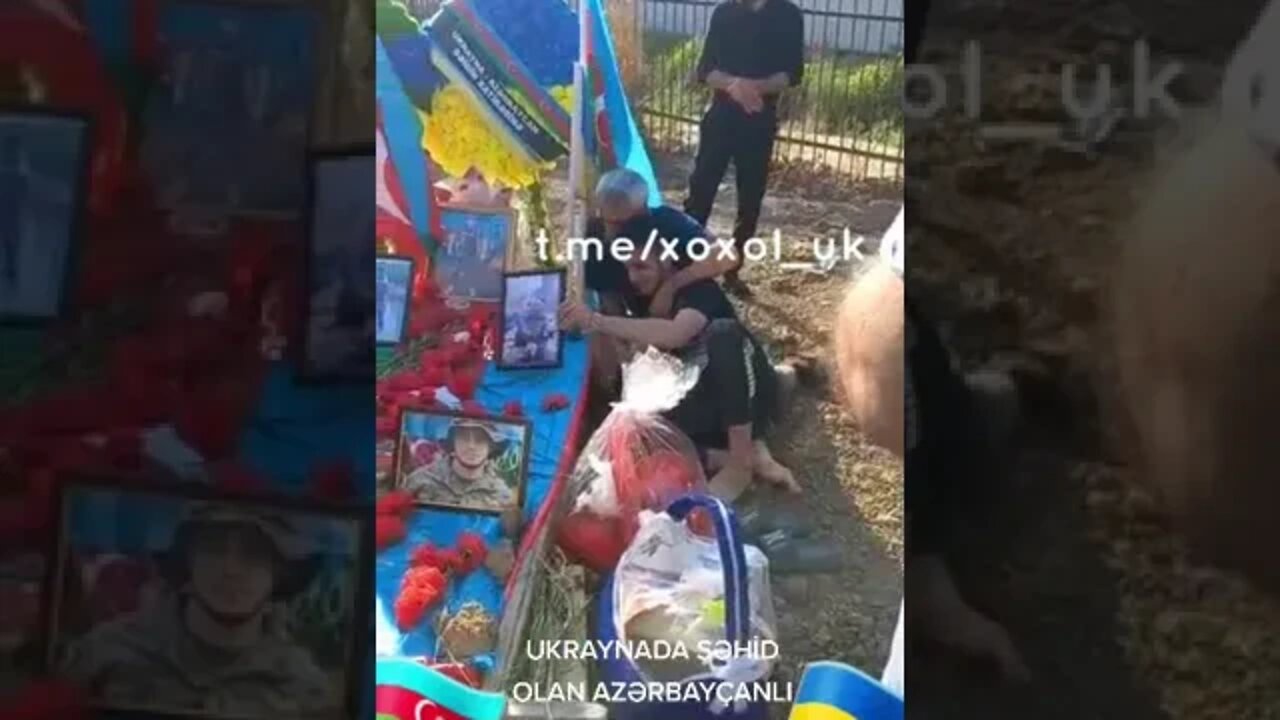 The grave of an Azerbaijani soldier killed in Ukraine