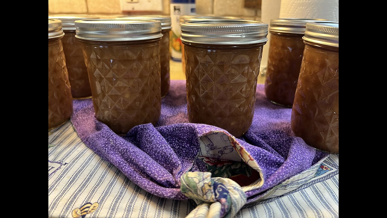 Apple Butter Being Sealed for Long Term Storage in Wes' Cottage Kitchen!