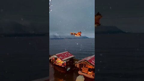 Meet Flying Santa Claus in city Montreux #Switzerland #shorts