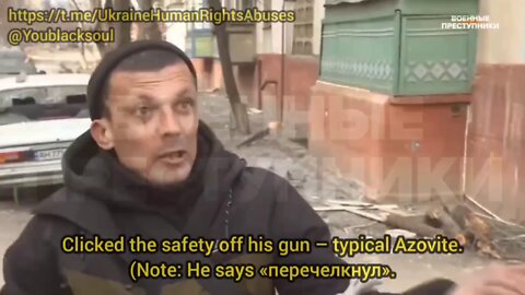 "Russia was not here yet, Azov fired at us. When yours arrived, there were no such shellings."