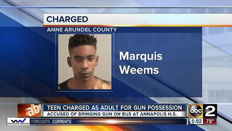 Annapolis High School teen to be charged as an adult