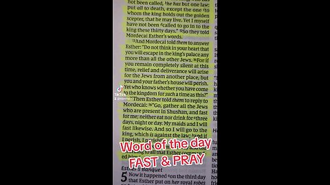 Word of the day - Fast and Pray