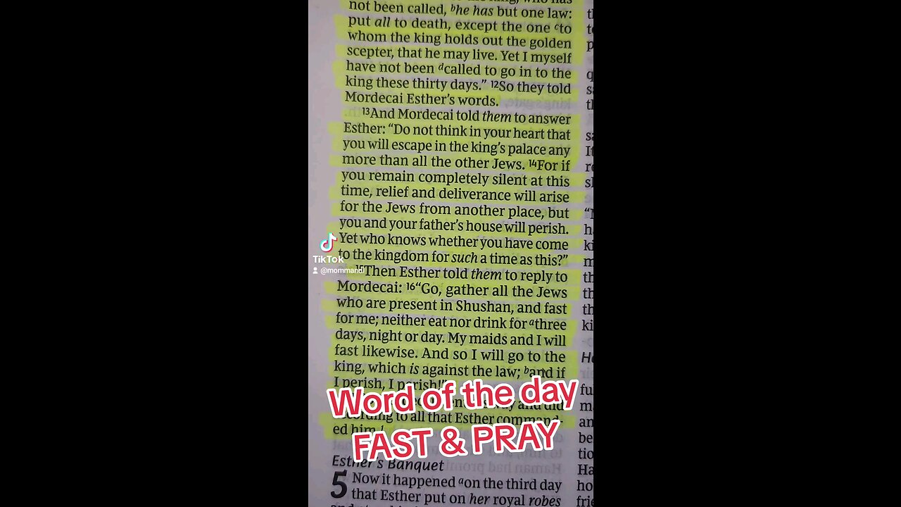 Word of the day - Fast and Pray