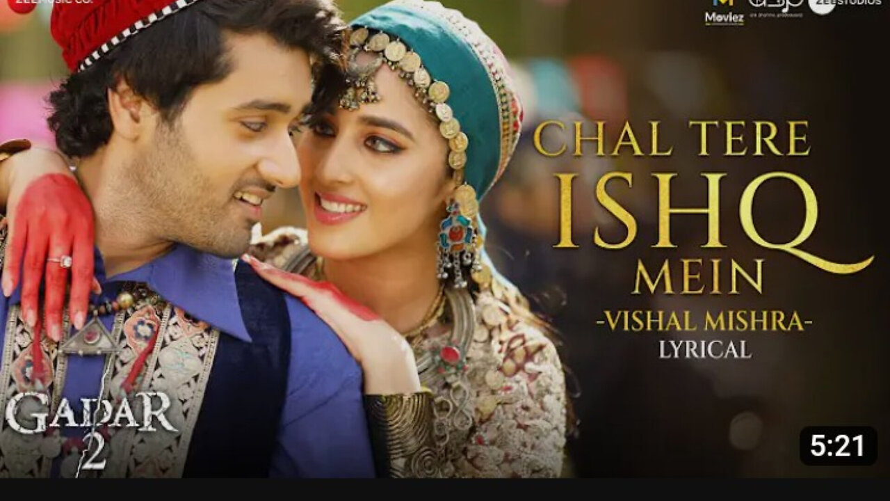 Chal Tere Ishq Mein - (Male)_ Mithoon x Vishal Mishra _ Gadar 2 l Utkarsh Sh_144p