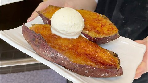 Japanese Street Food - Sweet Potato Brulee and Parfait