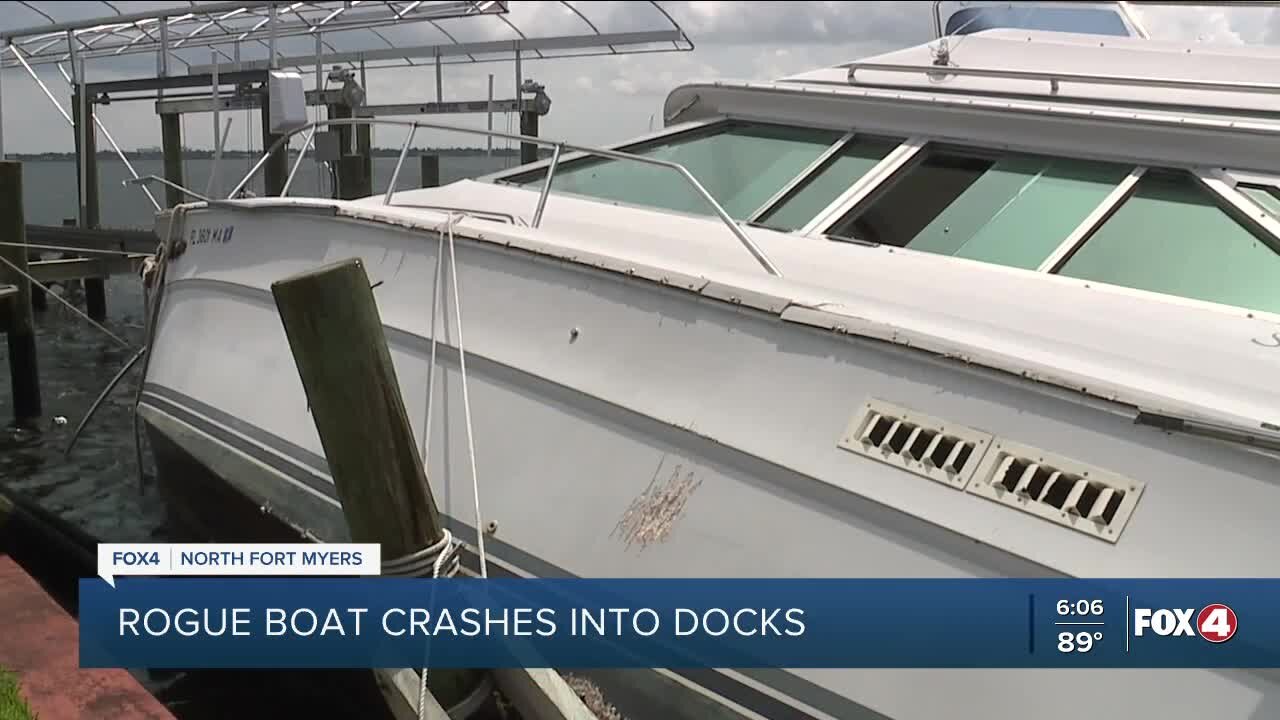 Rogue boat washes into Fort Myers yard after Idalia