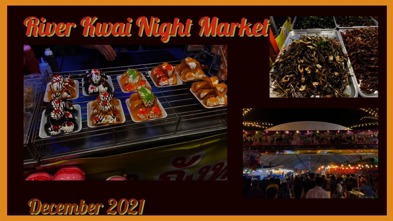 Huge Night Market in Kanchantaburi Thailand