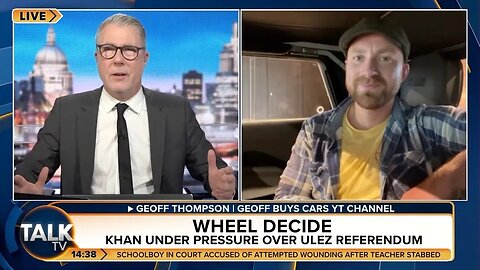 Ian Collins and Geoff Buys Cars discuss ROAD USER CHARGING. Live on TalkTV, 14th July 2023