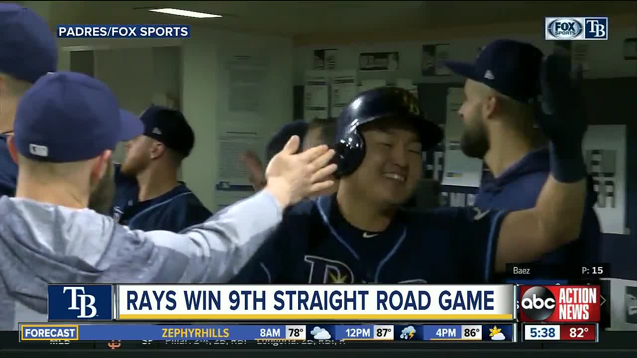 Rays set franchise record for road winning streak in 7-5 win