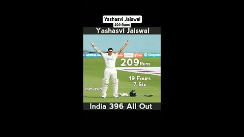 Yashasvi Jaiswal 209 runs #tranding #shortsvideo #indian #fans #games #shorts #score