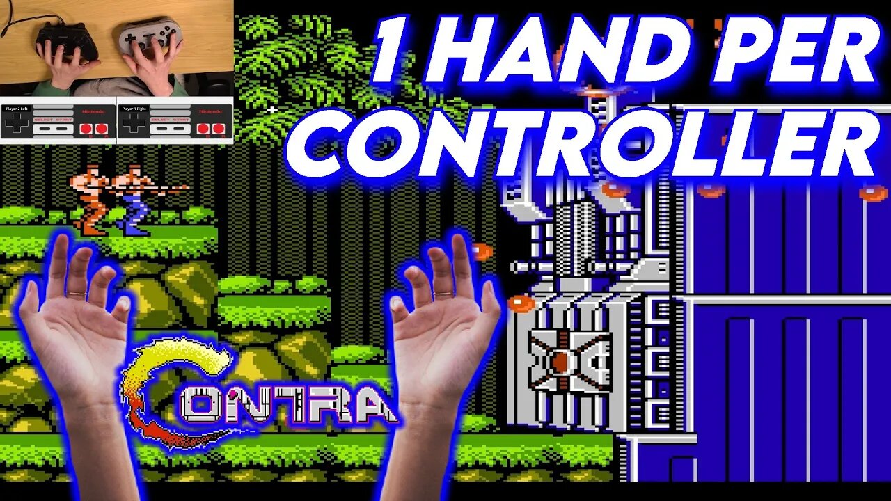 Contra gameplay 2 hands 2 controllers