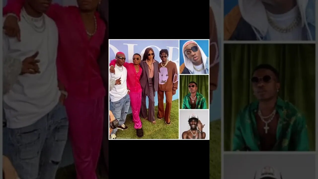 wizkid X rema x ruger x naomi at the Dior show in Paris