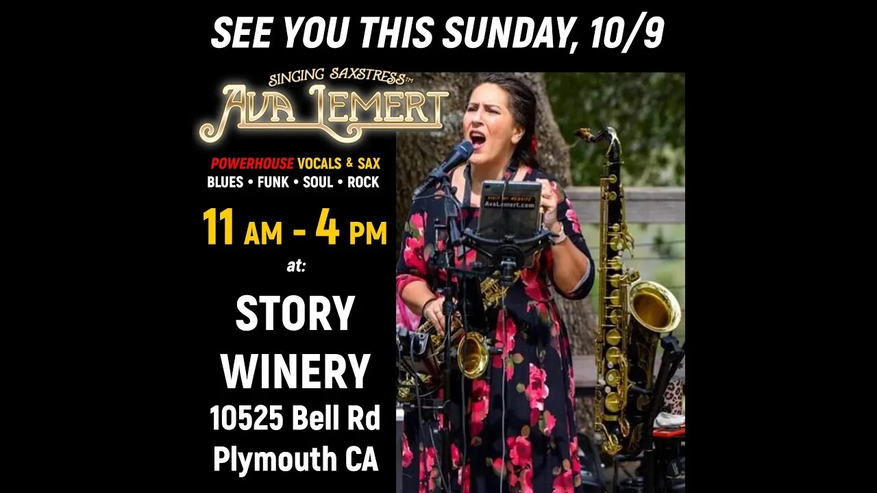 THIS SUNDAY 10/9 - STORY WINERY!