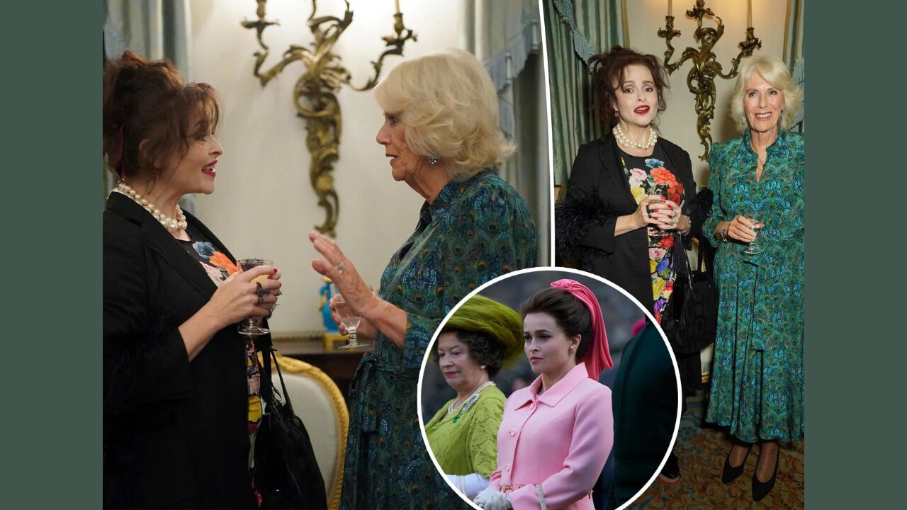 Queen Camilla chatted with actress Helena Bonham Carter, who portrayed her in "The Crown"
