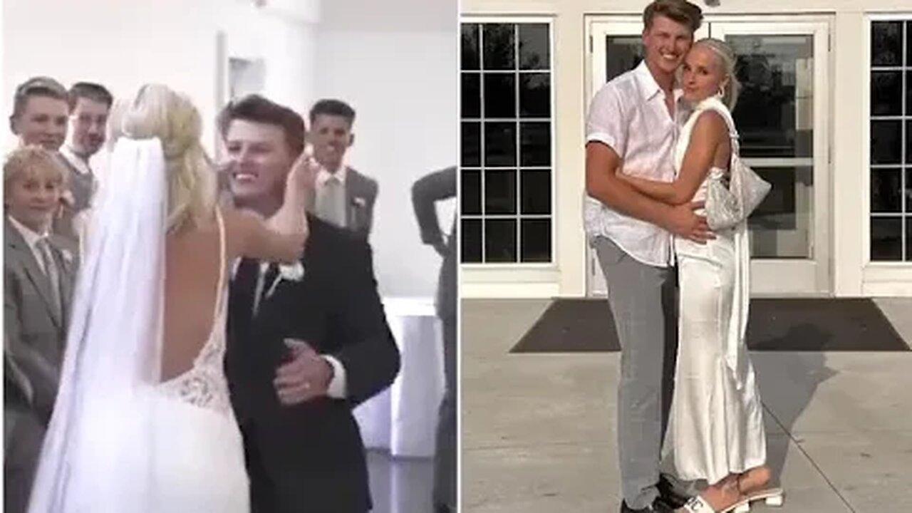 'I am obsessed with this!' Newlyweds' VERY elaborate build-up to their first kiss as a married coupl