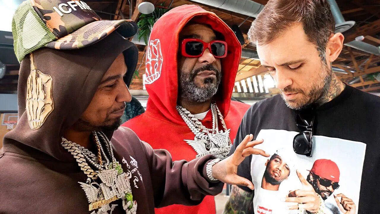 Jim Jones & Juelz Press Adam22 For His Supreme Shirt!