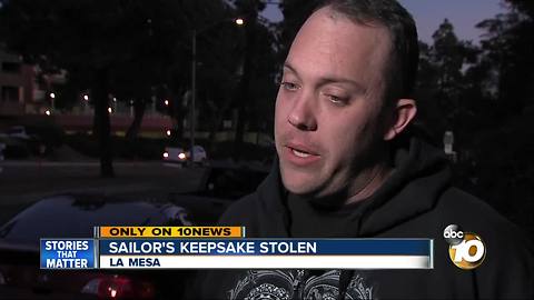 Navy Sailor's keepsake stolen in car break-in