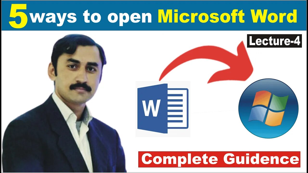 5 ways to open Microsoft word|how to open ms word in laptop or PC |lecture series-4