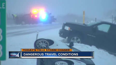 Dangerous travel conditions along I-43 in Sheboygan County