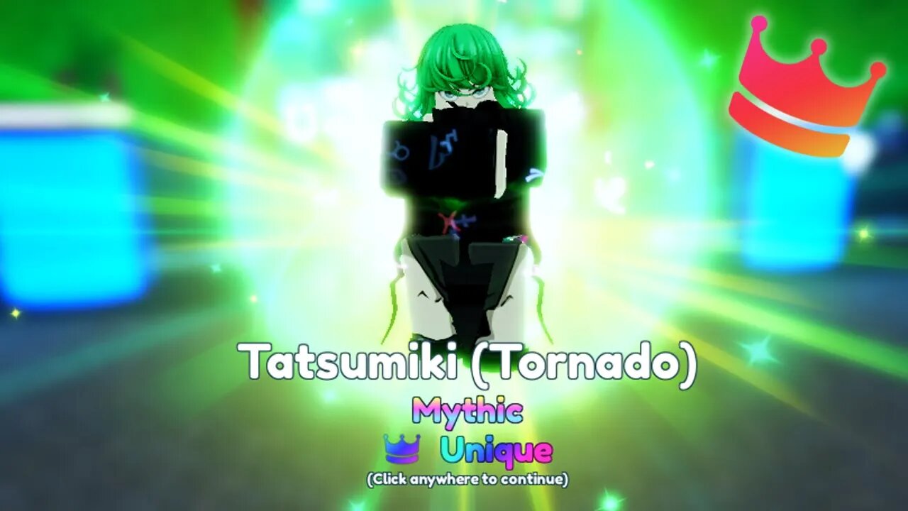 SORTUDINHO COM... TATSUMAKI TORNADO COM UNIQUE LVL. 100 EVOLVED NO ANIME ADVENTURES - Roblox