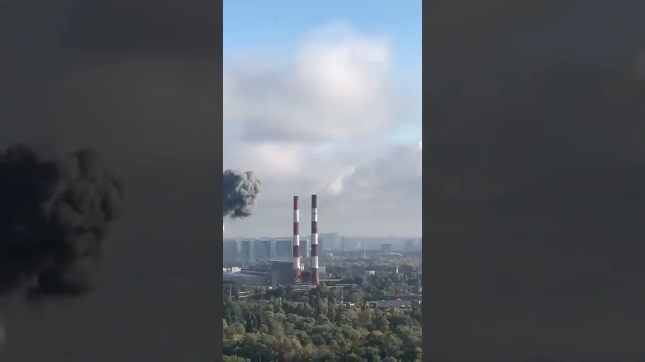Missiles strike in Ukraine city of Kyiv.