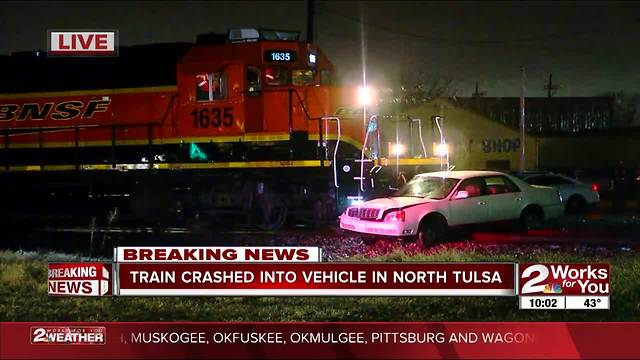 Minor injuries reported in train vs. vehicle collision in north Tulsa