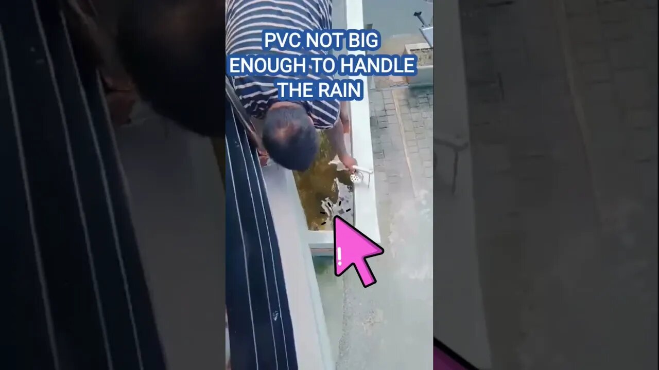 PVC NOT BIG ENOUGH TO HANDLE THE RAIN* CLOGGED DRAIN EVERYTIME ITS RAIN!