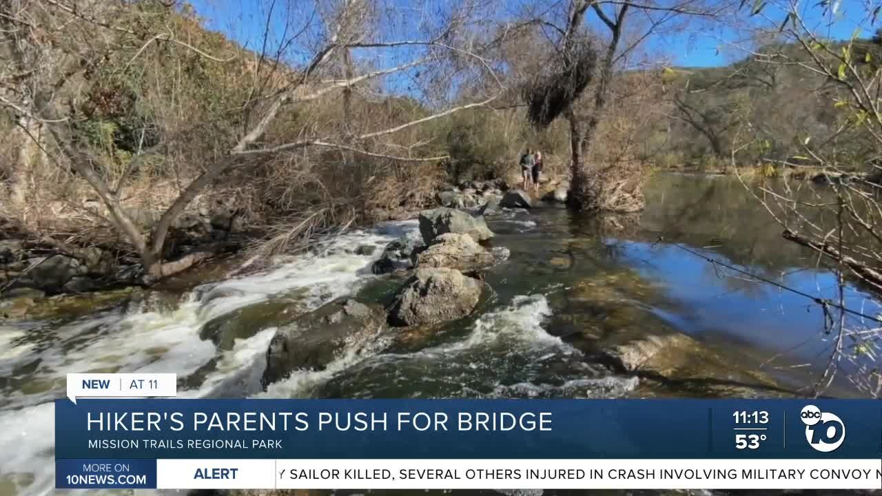 Hiker's parents push for bridge at Mission Trails