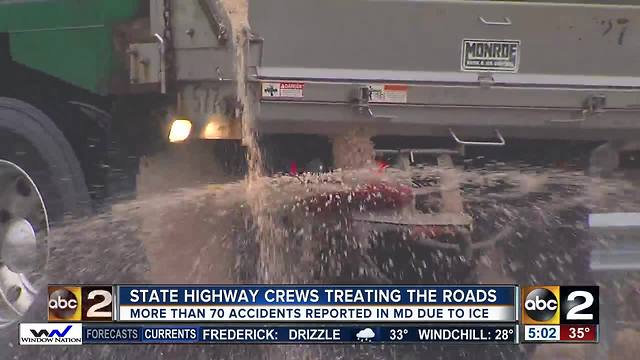 State Highway Administration warns of icy conditions along roadways