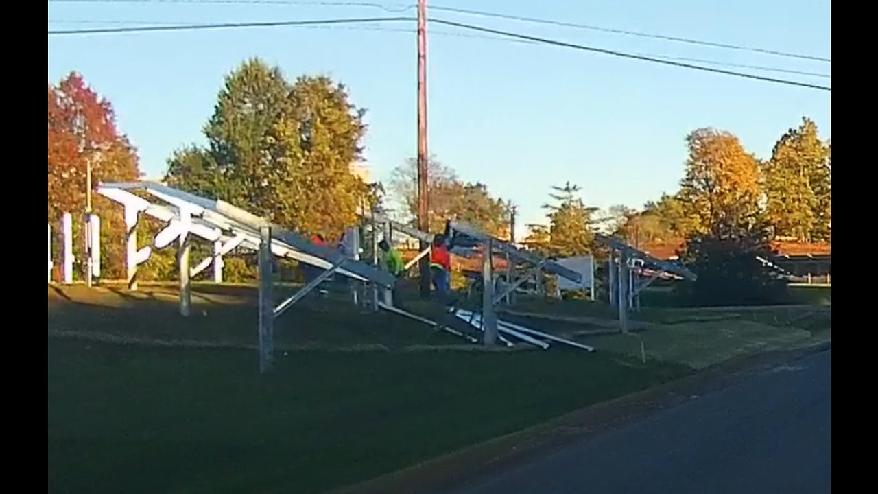 Solar Panel Installer Falls Off Ladder that is on Uneven Ground - Workplace Safety