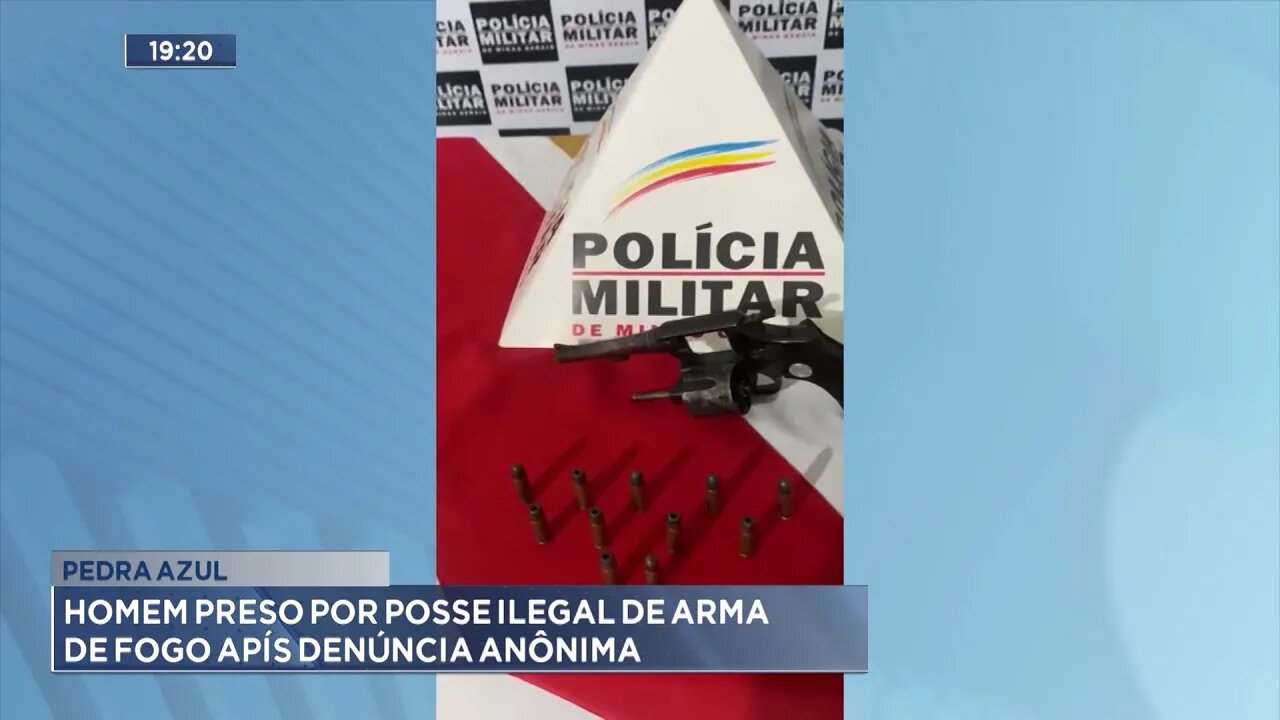 Pedra Azul: Homem Preso por Posse Ilegal de Arma de Fogo após Denúncia Anônima.