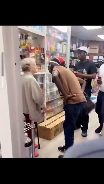 Fighting with an old lady