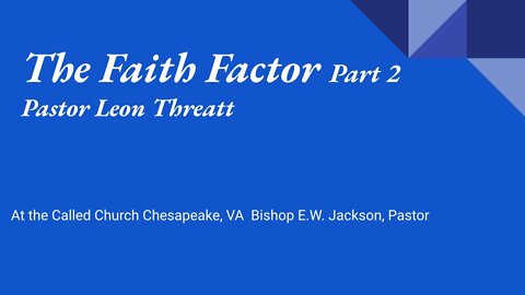 The Faith Factor Part 2