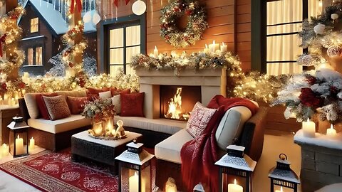 ☃️🎄 Christmas Terrace Relax with Piano and Winter Atmosphere 🎅🏻🎁🔔