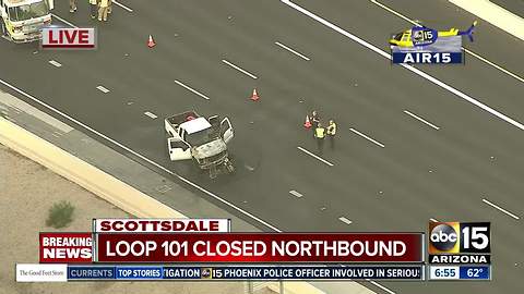 Loop 101 closed in both directions near Shea after crash