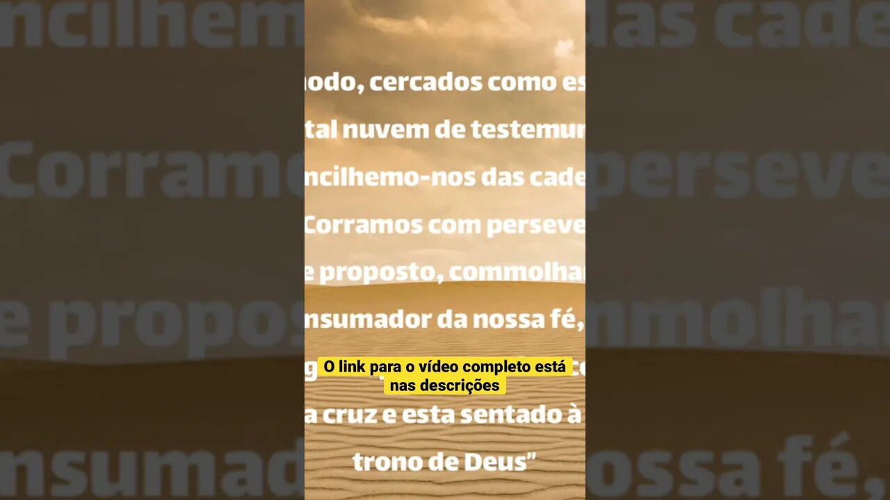 Reflexão Bíblica sobre Hebreus 12:1-2 #shorts