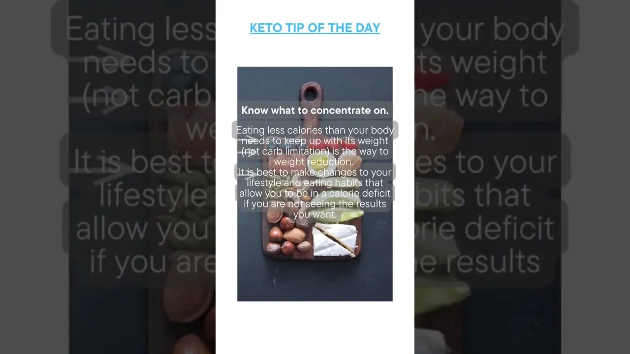 Keto Tip of the Day - Learn What To Concentrate Your Focus On Keto